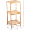 Scaffale a Colonna da Bagno 3 Ripiani Legno Bambù Organizer 33x32x77.5cm