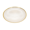 Piatto decorato con Bordo Oro centrotavola in vetro per tavola natalizia da 31 cm