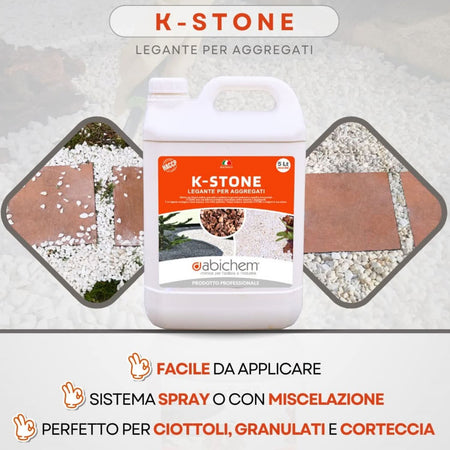 Stabilizzatore Ghiaia Giardino - Legante Per Sassi Bianchi Ciottoli Corteccia 5L