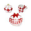 Tazza decorativa in ceramica con sfera decorazione natalizia h 10 cm
