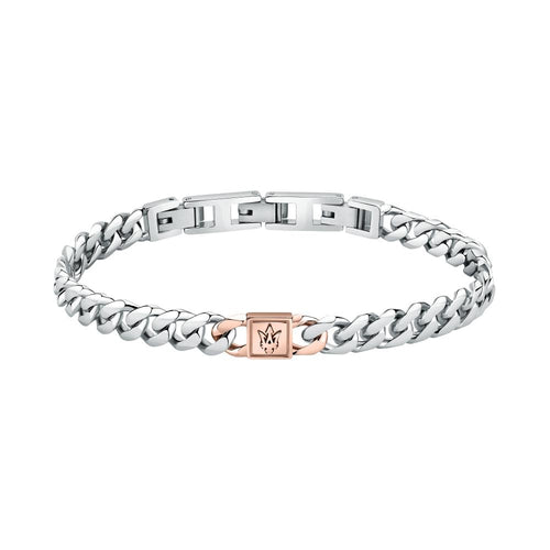 Bracciale MASERATI uomo Logo acciaio / oro rosa