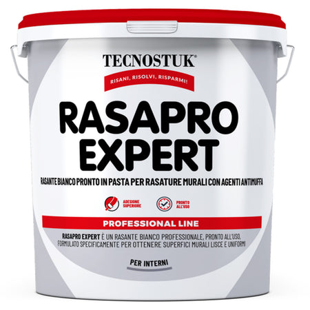 Tecnostuk RasaPro Expert - Rasante bianco antimuffa kg.5 e kg.20