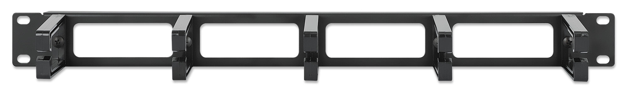 Pannello Passacavi 19'' 5 Anelli in Plastica 1U Nero