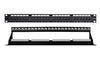 Pannello Patch UTP 24 Posti Cat.6 1U con barra gestione cavi removibile Nero