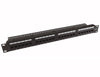 Pannello Patch UTP 24 Posti Cat.6 1U con barra gestione cavi removibile Nero