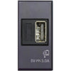 Tekla S44 Caricatore USB-A 3A 240V 1 Modulo Grigio Opaco, 445082USB3A