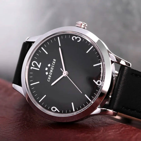 Orologio CHRONOSTAR uomo Retro tempo pelle nero