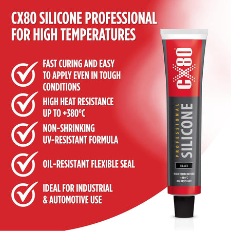 CX80 Professional Silicone 80 ml – Sigillante alta temperatura
