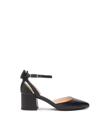 Nero Giardini décolleté in pelle nero con fiocco E512350D100