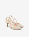Nero Giardini slingback in tessuto glitter col.beige E607010DE412