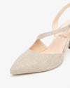 Nero Giardini slingback in tessuto glitter col.beige E607010DE412