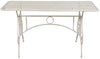 Biscottini Tavolo in ferro battuto smontabile finitura bianca anticata 150x80x77 cm