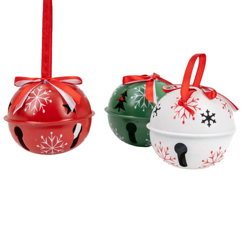 Campanelli per albero di Natale da 8 cm, confezione da 3 pezzi