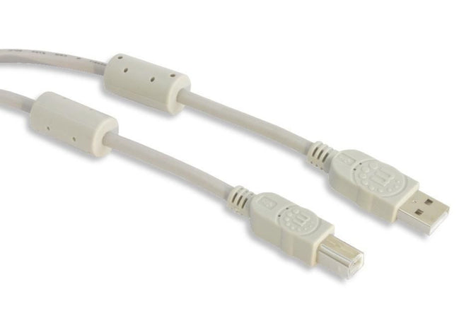 Cavo USB 2.0 A M / B M 1.8m con Ferrite Doppia Schermatura Grigio