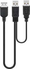 Cavo USB 2.0 ad Y 2xA maschio/A femmina 0.3 m