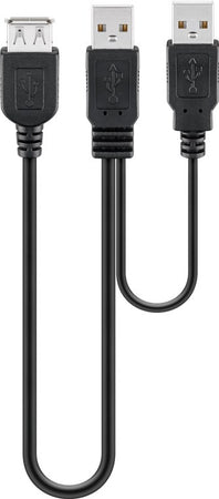 Cavo USB 2.0 ad Y 2xA maschio/A femmina 0.3 m