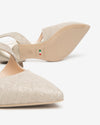 Nero Giardini slingback in tessuto glitter col.beige E607010DE412