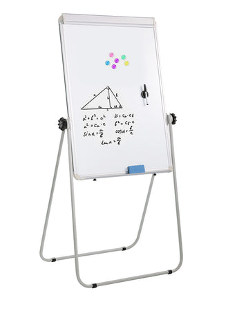 Lavagna Magnetica Bifacciale Flipchart Portatile 70x100 cm con Supporto