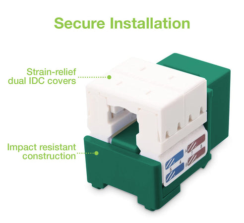 Frutto Keystone RJ45 Cat.6 UTP IDC 90&deg Verde
