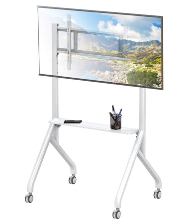 Supporto Mobile da Pavimento Multifunzione per TV LCD/LED/Plasma 65-100'' Bianco