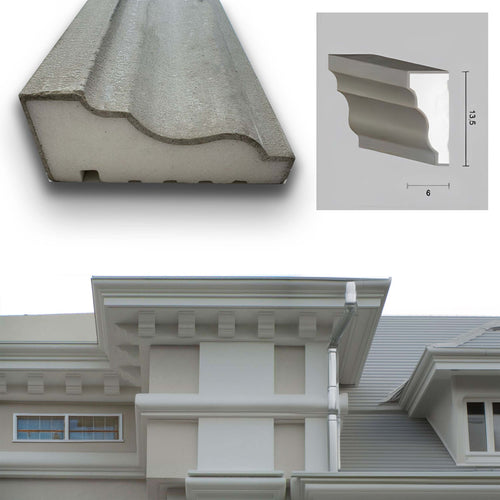 €13,99ml-***-STOCK-***.-Pacco-da-20ml-di-cornice-decorativa-in-XPS-Resinata-per-esterno-13,5x6x200cm-PD079