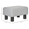 sgabello Pouf Poggiapiedi in Tessuto Effetto Lino Imbottito, 40x30x24cm, Grigio camera letto ingresso ufficio F833-666V70GYA