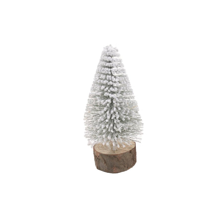 Albero su tronchetto alberello natalizio pino innevato Natalizio in PVC