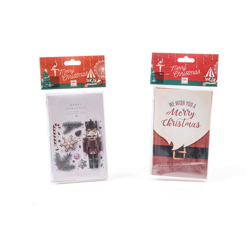 Biglietti natalizi per auguri con decorazioni e disegni 6 pezzi