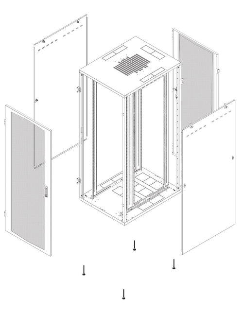 Armadio Server Rack NextGen 1000 19'' 800x1000 47U Nero Porta Grigliata