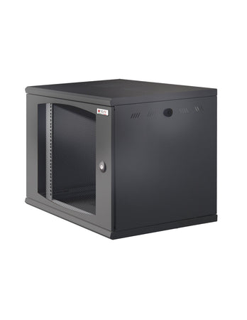 Armadio Rack 19'' a muro 6U sezione unica P 500mm Porta Grigliata Nero
