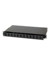Cassetto Rack 19'' Fibra Ottica 12 porte SC Duplex Nero