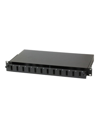 Cassetto Rack 19'' Fibra Ottica 12 porte SC Duplex Nero