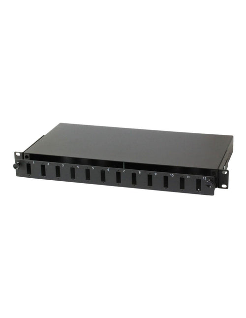 Cassetto Rack 19'' Fibra Ottica 12 porte SC Duplex Nero