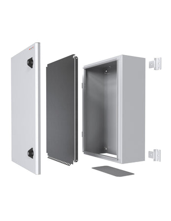 Armadio Rack 19'' a muro 13U grigio IP65 porta cieca prof. 400 mm