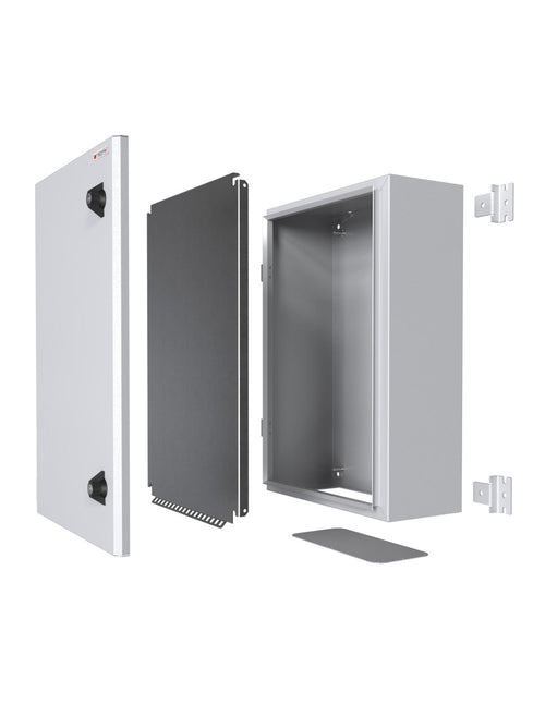 Armadio Rack 19'' a muro 13U grigio IP65 porta cieca prof. 400 mm