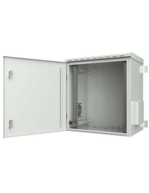 Armadio Rack 19'' a Parete 9U Grigio IP55 Porta Cieca prof. 450 mm