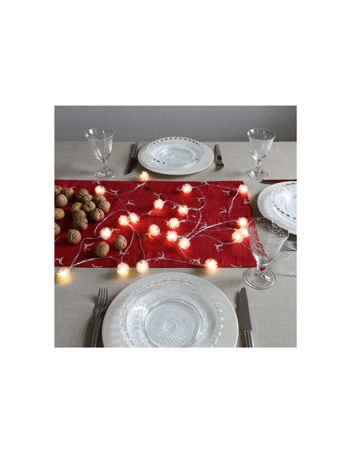 Stringa 20 LED Palle di Neve IP20 Bianco Caldo a Batteria con Timer