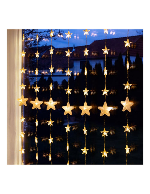 Tenda Luminosa con Stelle Natalizie 80 LED e Telecomando