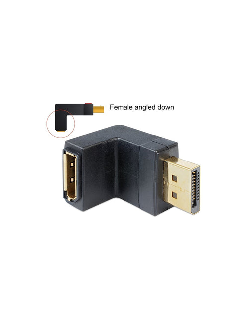 Adattatore Displayport 1.1 maschio a DisplayPort femmina angolato verso il basso
