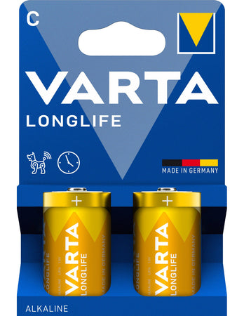 Blister 2 Batterie 1,5V Longlife Alcalina C Mezza Torcia