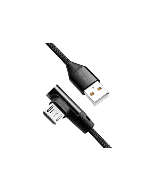 Cavo USB Micro-B Maschio Angolato/USB-A Maschio Dritto 0,3 metri Nero