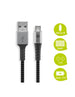 Cavo Micro USB Guaina Intrecciata USB2.0 A M/MicroB M 1m Nero/Silver