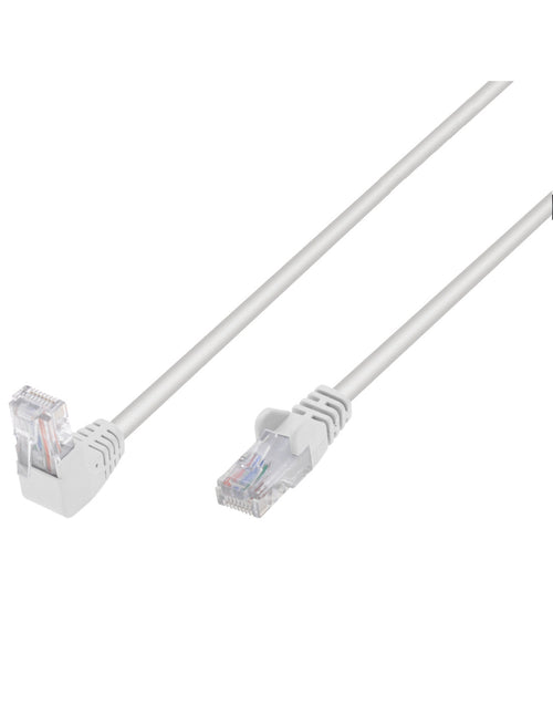 Cavo di Rete Patch Connettore Angolato 90 CCA Cat. 5E UTP 2m Bianco