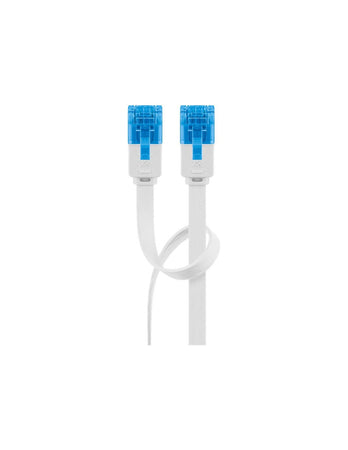 Cavo di Rete Patch Piatto in Rame Cat.6A UTP 10m Bianco