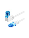 Cavo di rete Patch Connettore Angolato 90 CCA Cat.6A UTP 0,5m Bianco