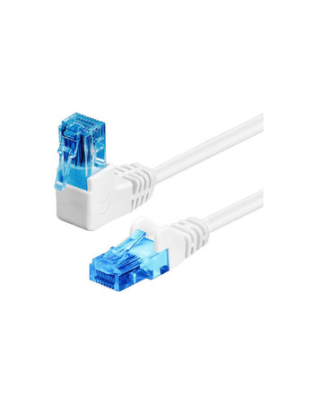 Cavo di rete Patch Connettore Angolato 90 CCA Cat.6A UTP 0,5m Bianco