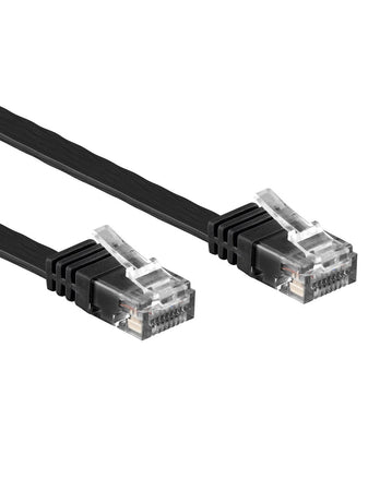 Cavo di Rete Patch Piatto in Rame Cat.6 Nero UTP 0,5m