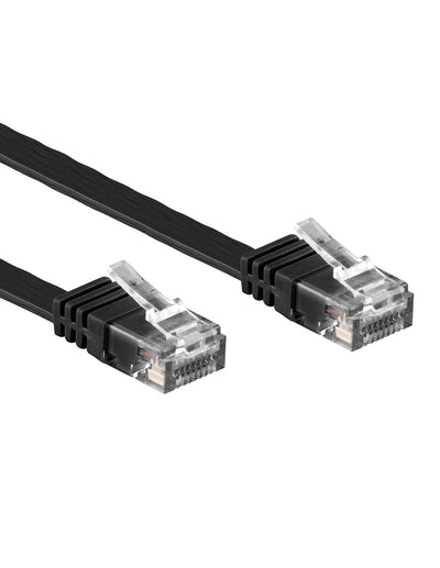 Cavo di Rete Patch Piatto in Rame Cat.6 Nero UTP 0,5m