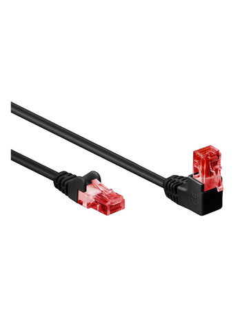 Cavo di rete Patch Connettore Angolato 90 CCA Cat.6 UTP 0,25m Nero