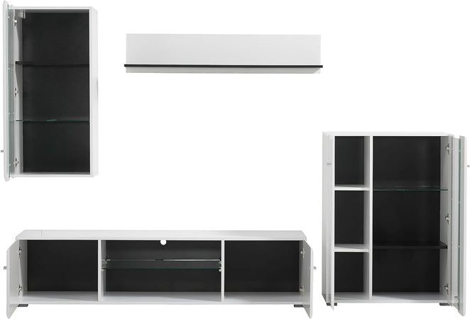 parete attrezzata tv da soggiorno cucina per salotto moderna mobili tv bianco lucido T2239,10S